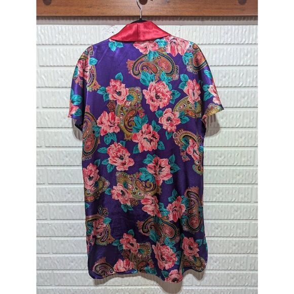 Sarah Spencer Women's Multi-Color Floral Silky Polyester Night Shift Dress Size - Picture 3 of 6